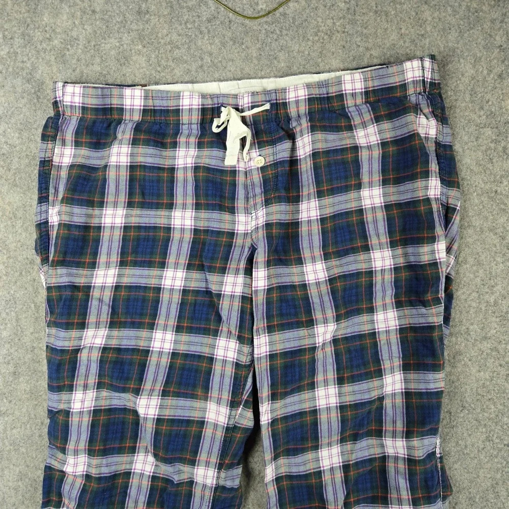 J. Crew Pajama Pants Womens Medium Blue Plaid Flannel Lounge Sleepwear Bottoms